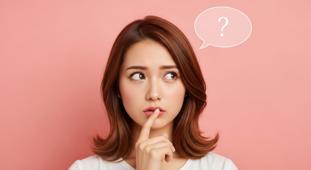 疑問に思う女性