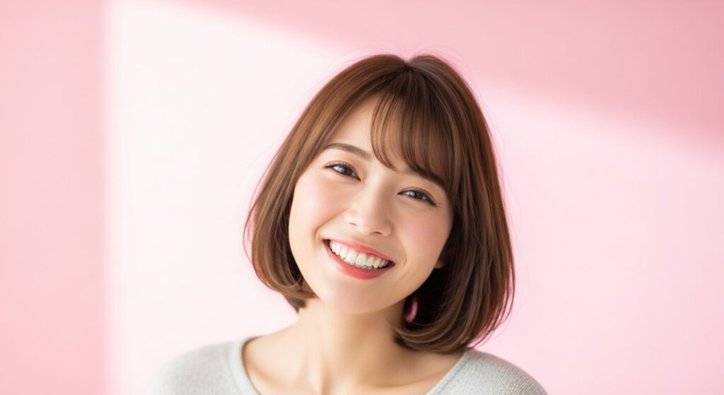 笑顔の女性のポートレート写真