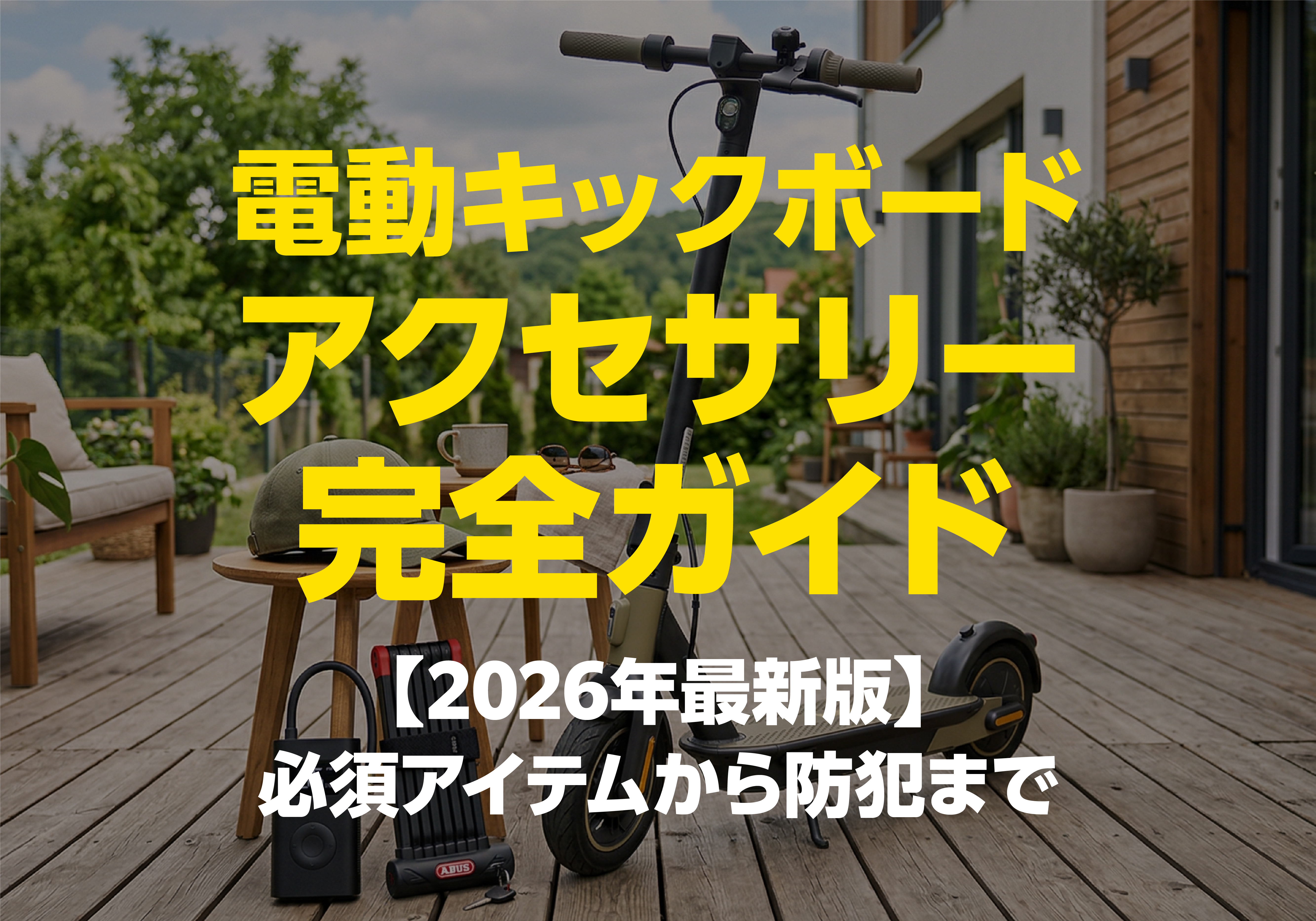 電動キックボード アクセサリー完全ガイド【2026年最新版】必須アイテムから防犯まで