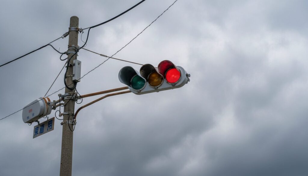 赤信号の交通信号機
