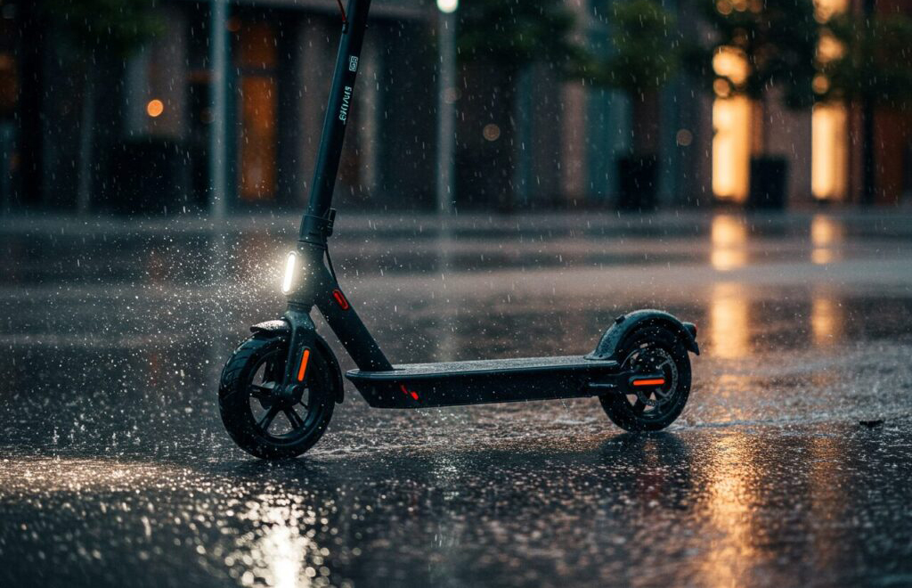 雨の日の電動キックボード