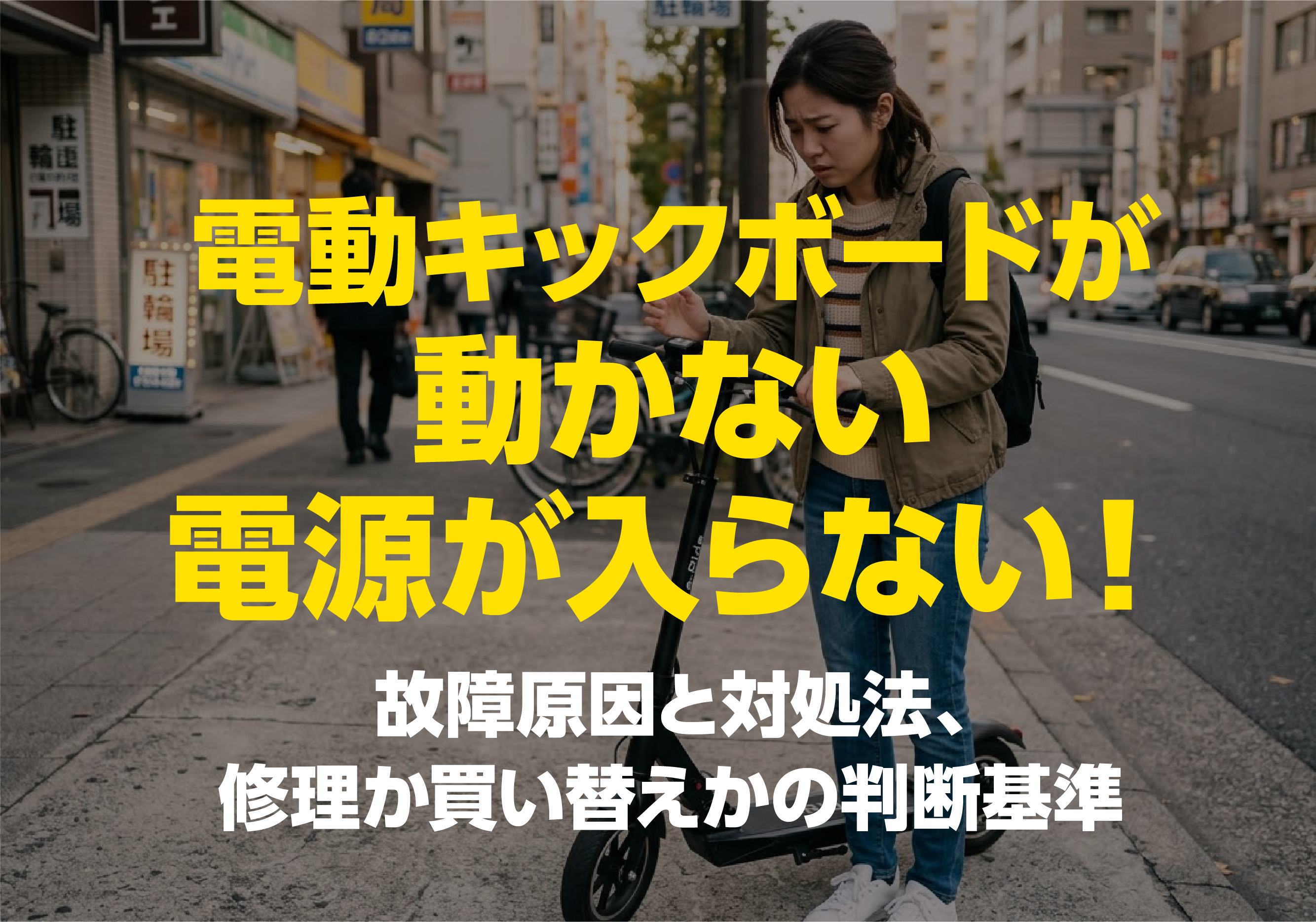 電動キックボードが動かない 電源が入らない！ 故障原因と対処法、修理か買い替えかの判断基準