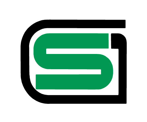 緑色のS字と黒色の枠のロゴ