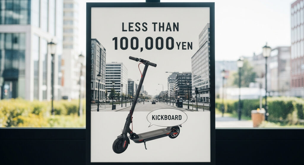 10万円以下の電動キックボード広告