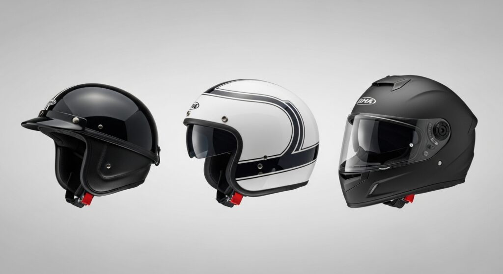 3種類のバイクヘルメット