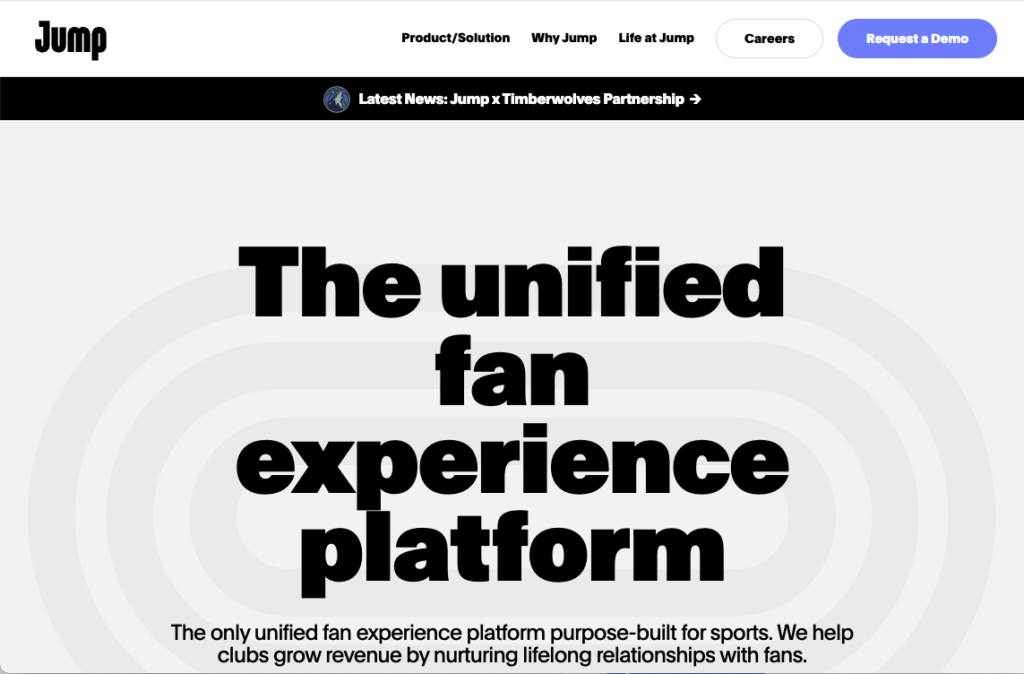 ファン体験プラットフォームを提供するJumpウェブサイト
