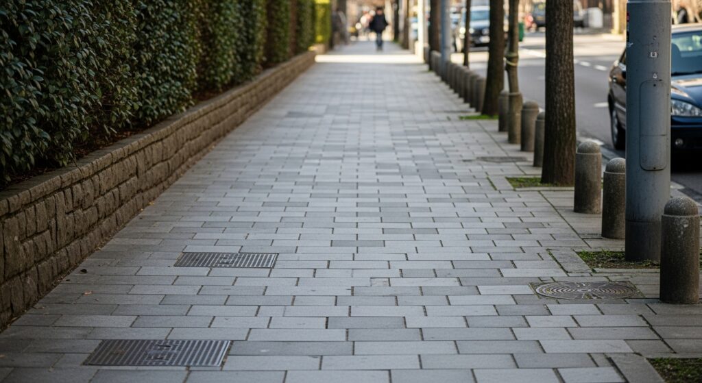 整備された街路樹のある歩道