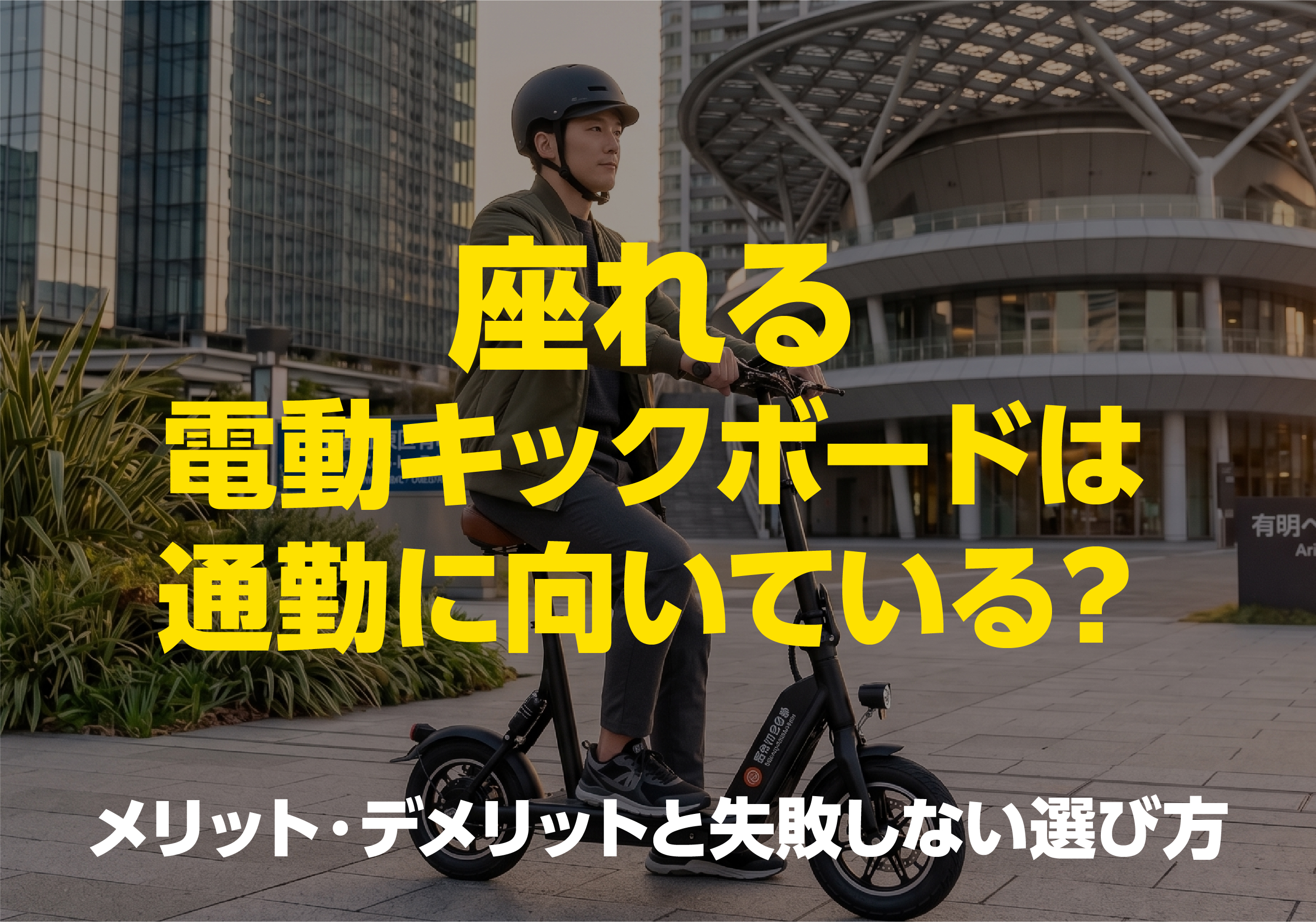 座れる電動キックボードは通勤に向いているかを解説する記事タイトル画像